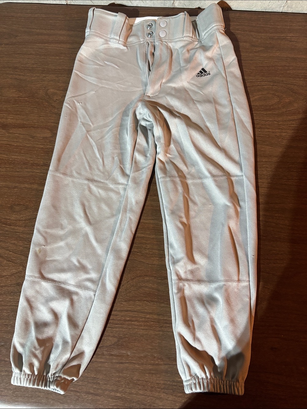 adidas Kids White Baseball Joggers with Elastic Ankles